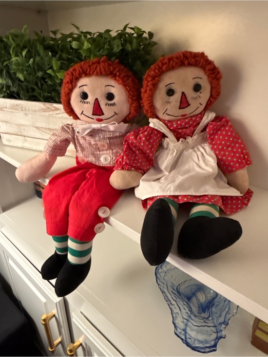 Raggedy Ann & Andy Style Handmade Cloth Dolls Other - Vintage Raggedy Ann & Andy Style Handmade Cloth Dolls Country Farmhouse Decor